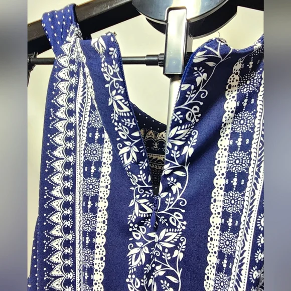 Lane Bryant Blue and White Smocked Maxi Dress-Size 18/20 - Picture 5 of 11